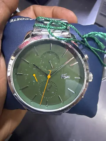 Lacoste men's green dial stainless steel wristwatch - preowned