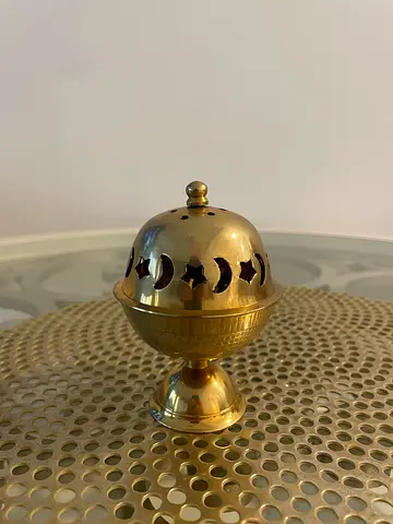 Brass Star and Moon Incense Burner / Mabkhara (For Bukhoor)