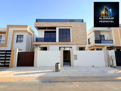 بسعر لقطة طابقين وروف تملك فيلا فاخرة بمسبح بالزاهية عجمان | 5 غرف ماستر شامل التسجيل وكهرباء ومياء ومكيفات تملك حر
