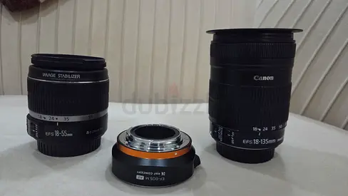 Canon EF-S 18-135mm STM + 18-55mm Lenses + EF-EOS M Adapter Bundle