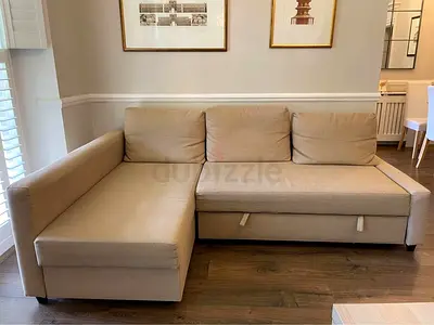 Ikea Beige Friheten L-shaped sofa combed - Used Like New