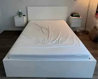 IKEA White MALM Double Storage Bed with IKEA Mattress 140 x 200 cm