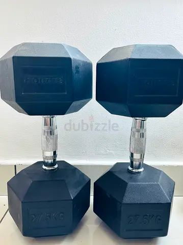 Force USA 27.5 KG Rubber Hex Dumbbell Pair (55 KG Total)