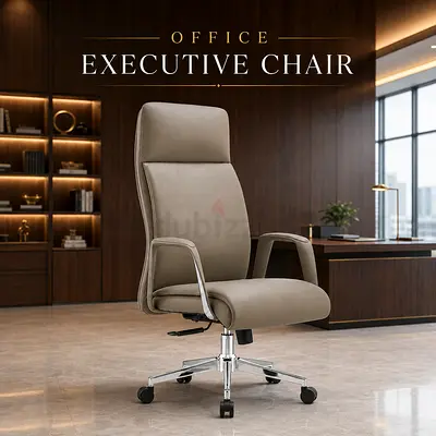 Luxury High-Back Executive Office Chair – PU Leather Chair with Chrome Base