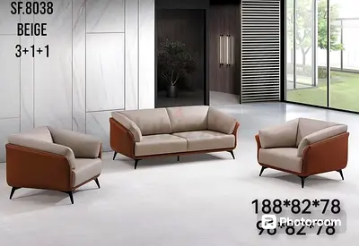Brand new High Quality PU Five setaer Office sofa set Available