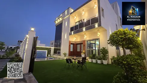 Luxury villa for sale in Al Amrah area – Ajman | 6 master bedrooms with swimming pool | Includes ai