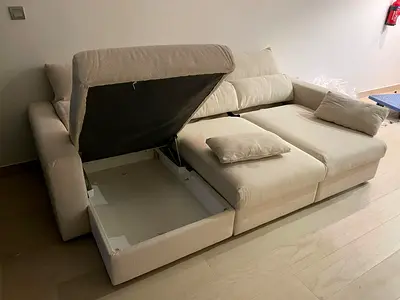 As Perfect Condition IKEA Eskilstuna L Shape Sofa bed with storage beige