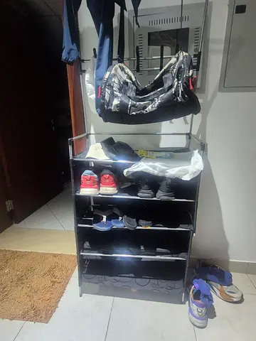 Portable Metal Shoe Rack and Clothes Hanger