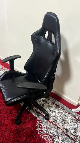 Black Racing-Style Office/Gaming Chair with Adjustable Armrests