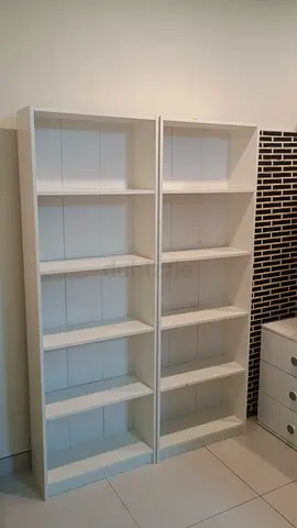 Pair of White IKEA Billy-style Bookcases - Good Condition