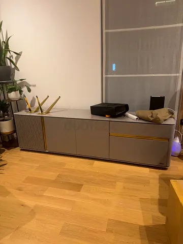 MALENA SIDE BOARD MAL006 Modern Grey Sideboard with Gold Accents