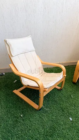 IKEA Poäng-style Wooden Armchair with White Cushion for kids