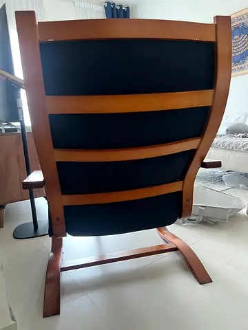 Wooden Dining Chair with navy blue Cushions - Solid Frame,Very Good Condition just like new