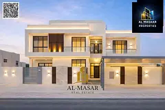 Two-story villa with a roof terrace in Al Muwaihat, featuring 7 master bedrooms and an internal elev