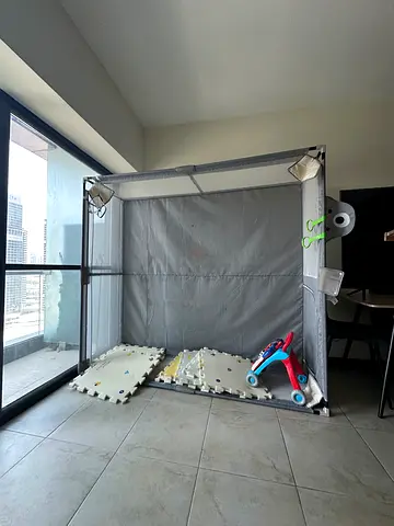 Foldable Baby Playpen / Play Yard with Foam Mat - Good Condition