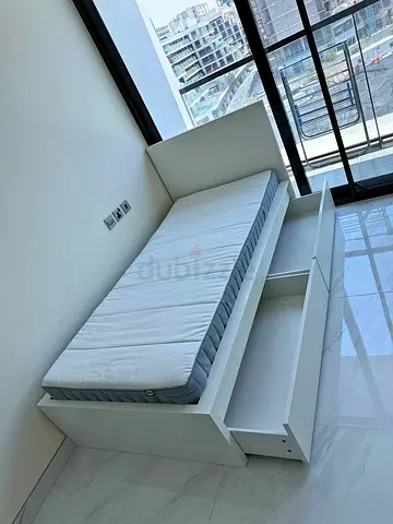 Ikea Single bed with IKEA mattress 90×200cm and 2 storage drawers underneath