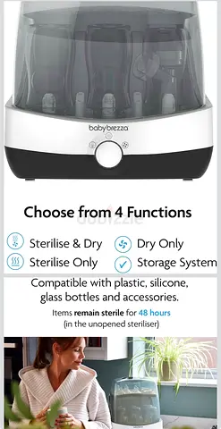Baby Brezza Electric Bottle Steriliser & Dryer - 4-in-1, Gently Used