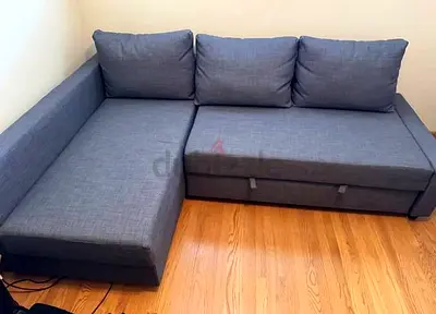 Comfortable Gray L-Shaped Sectional Sofa Bed