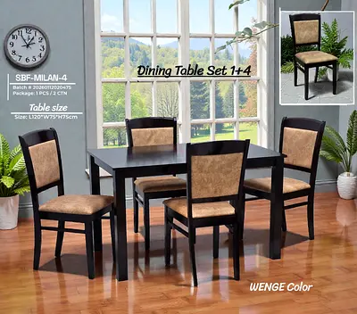 Dining Table Set 4-Seater in Wenge Color (1+4)
