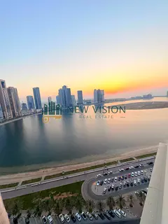 Luxury 3BR apartment in Al Khan with master maid's room, sea view, 2 balconies, free AC, parking, gy