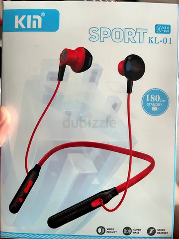 Kln Sport KL-01 Bluetooth Neckband Earphones - Red/Black, brand new in box