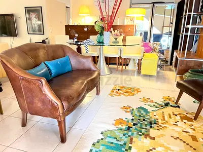 Tan Analine Leather Double Sofa Crate and Barrel
