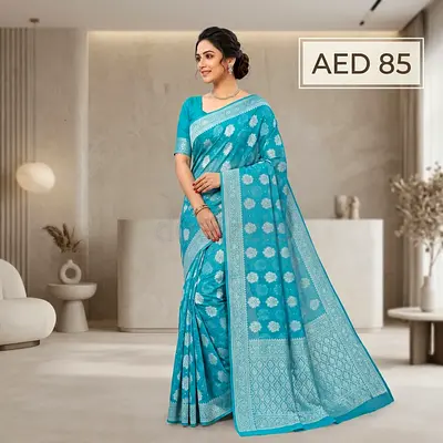 Light Blue Traditional Women's Saree