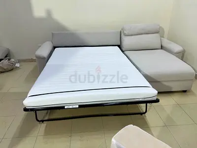 Ikea L shape sofa bed with mattress