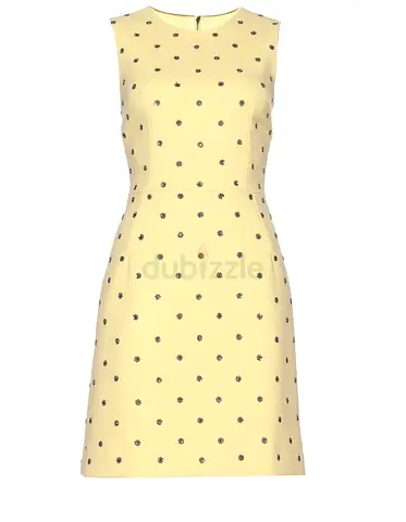 Dolce&Gabbana Elegant Sleeveless Yellow Mini Dress with Floral Pattern
