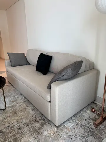 2-seater Sofa Bed Light grey with chair
