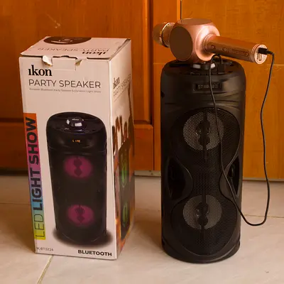 Big Ikon Bluetooth Party Speaker With Microphone Karaoke Combo Set