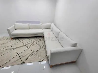 Expensive quality crate and barrel off white color corner sofa