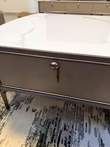 Marble-top Coffee Table and Matching TV Stand with Storage