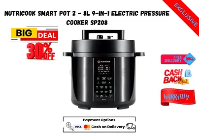 Nutricook Smart Pot 2 - 8L 9-in-1 Electric Pressure Cooker SP208K-Free delivery