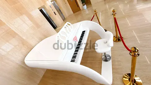 Exclusive Ferrari Car Shaped Grand Piano | White Gloss Luxury Piano