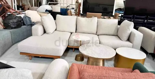 Comfortable West elm Newport Feather filled L Shape Sofa Beige