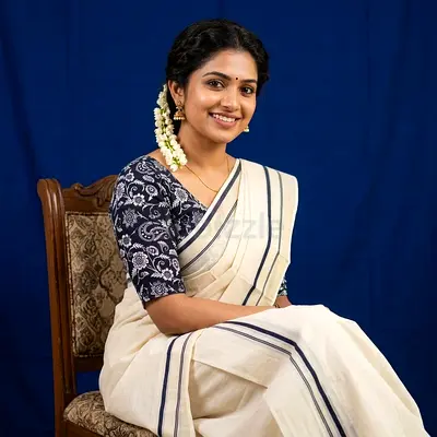 Navy Blue Set Mundu