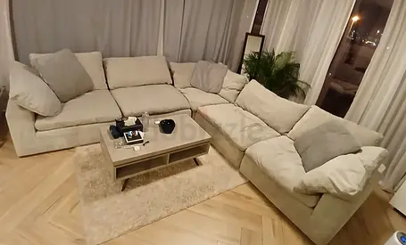 Modular pan Emirates pianca feather filled sofa