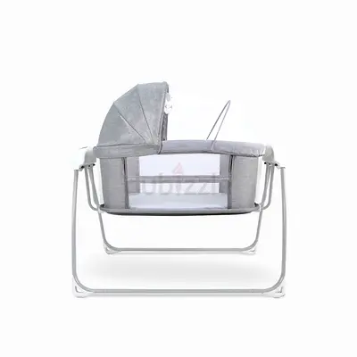 Grey Portable Baby Bassinet with Canopy and Netting
