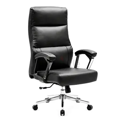 Black High-Back Executive Office Chair – Office Boss Chair with Chrome Base