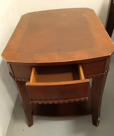 Vintage wooden bedside table / nightstand with drawer
