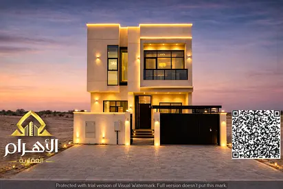 Luxury villa for sale in Al Helio 2, Ajman - 4 bedrooms (G+2) - including registration, electricity, and air conditioning - at a competitive price