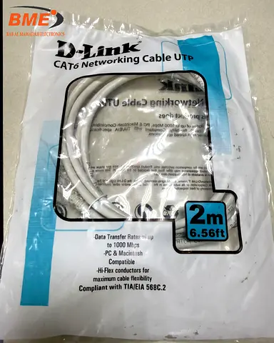 D-Link Ethernet Patch Cord CAT6 RJ45 LAN Straight Cable Category 2Mtr
