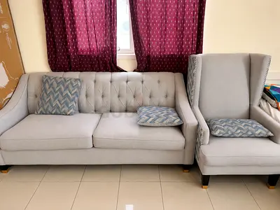 Six Seater Sofa + 1 pc sofa chair - available separately also