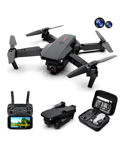 Foldable 4K Camera Drone with Remote, Case and Spare Props - Good Condition