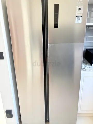 Stainless Steel Side-by-Side Refrigerator and Freezer