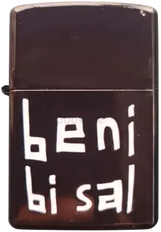 Vintage Black Lighter with 'beni bi sal' Handwritten Design 88