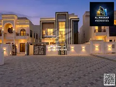 Luxury villa for sale in Ajman | 5 master bedrooms | Two floors and a roof | Freehold ownership incl