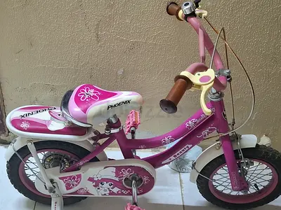Pink 12-inch Phoenix Kids Bicycle with Training Wheels - Good Condition