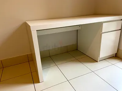 iKEA Malm white desk with storage drawer and cabinet - good condition